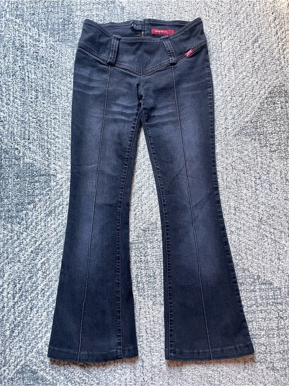 Vintage Y2K Miss Sixty Flare Nixie Low Rise Jeans Petite Dark Gray W27 L28